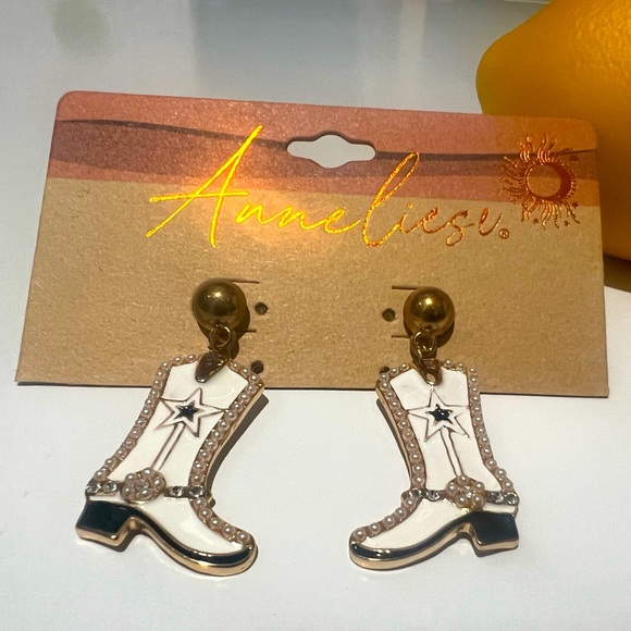 🍋 NWT Dallas Cowboys Boot Earrings - Picture 1 of 3